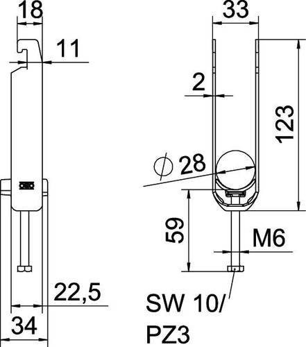 OBO Bettermann Bügelschelle aus Kunststoff in Nylon, Durchmesser: 12,3 mm, Breite: 3,4 mm - Bild 1