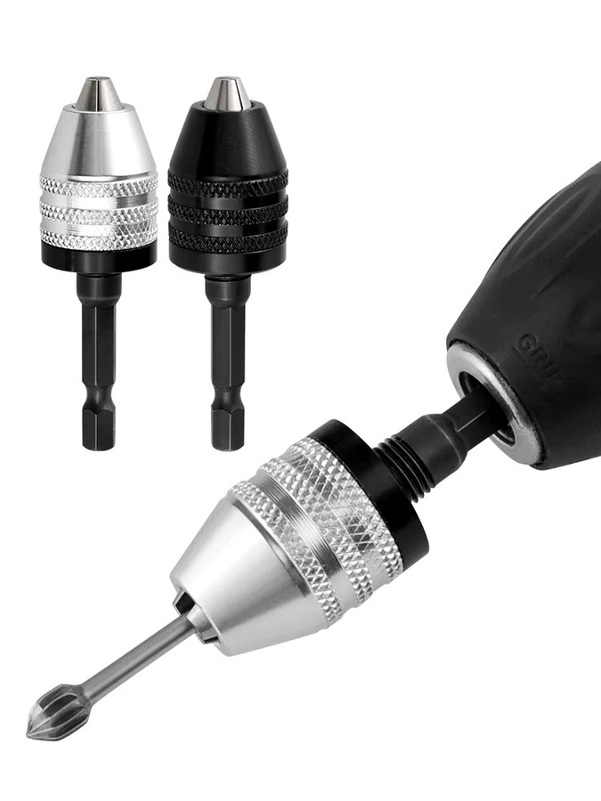 Elektrisches Bohrfutter mit Schnellwechsel-Funktion, 0,3-6,5 mm, Hex-Schaft, 3-Backen-Spiralbohrer-Chuck von QSTEXPRESS - Bild 5