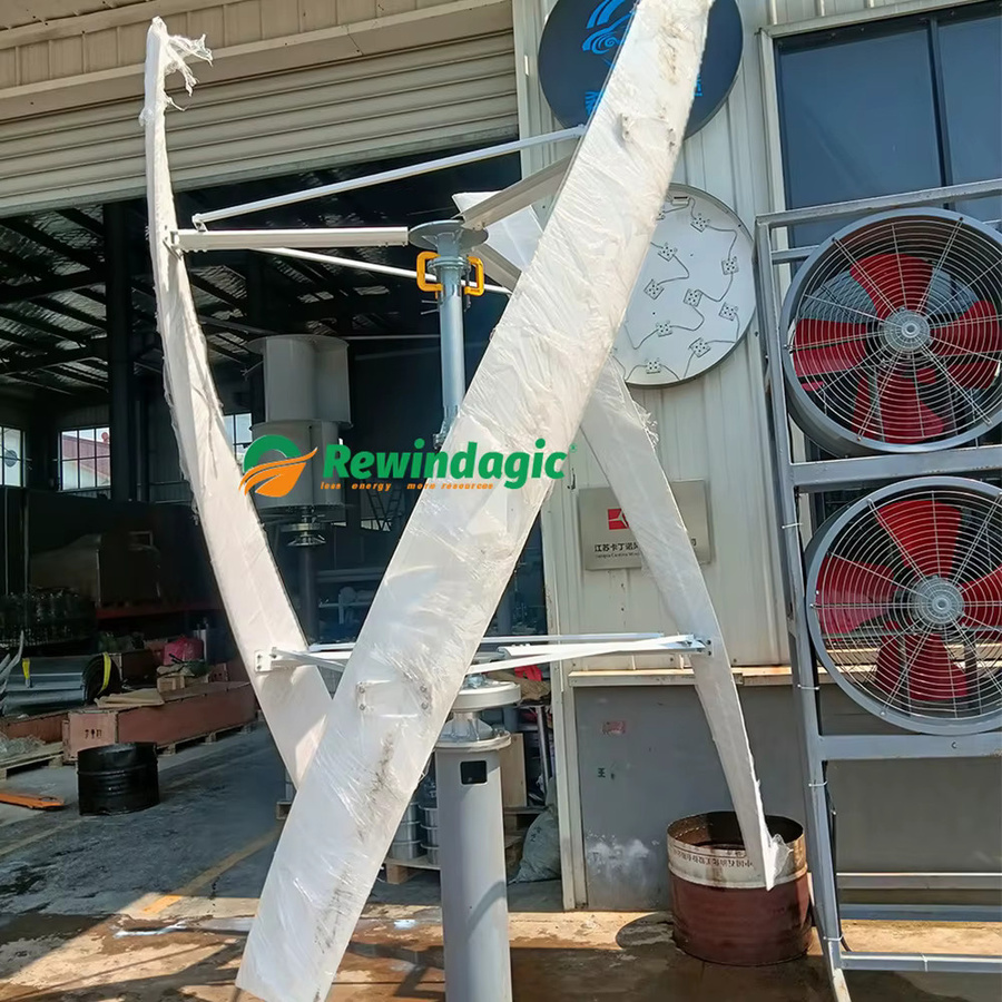 Rewindagic Vertikale Windturbine mit Permanentmagnet-Generator und netzgekoppeltem Wechselrichter, 3-Phasen-Generator, Weiß - Bild 2