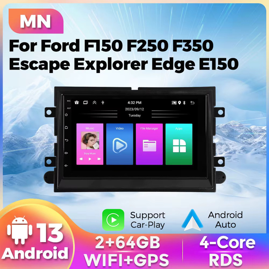 NAVIFANS Android Autoradio mit CarPlay und Multimedia-System für Ford F150 Explorer Lincoln Expedition Mustang in Schwarz - Bild 2
