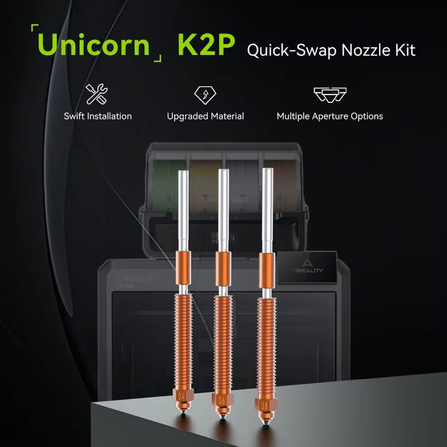 Creality K2 Plus Düsen-Set mit K2P Unicorn Quick-Swap High-Flow-Düsen für Creality K2 und K2 Plus 3D-Drucker - Bild 2