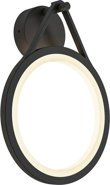 Lucande LED Außenwandleuchte Mirco Modern Schwarz aus Aluminium, ringförmig, H: 30,0 cm, B: 12,5 cm, T: 11,0 cm - Bild 1