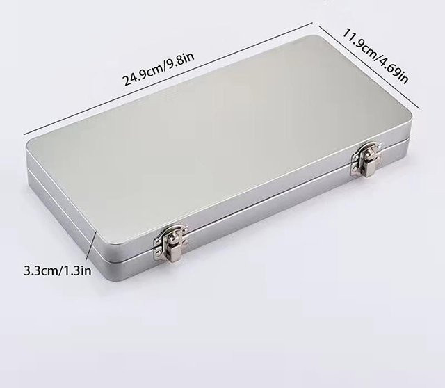 Peosia Metallbox mit Deckel in Silber für Bürobedarf und Kosmetika - Bild 1