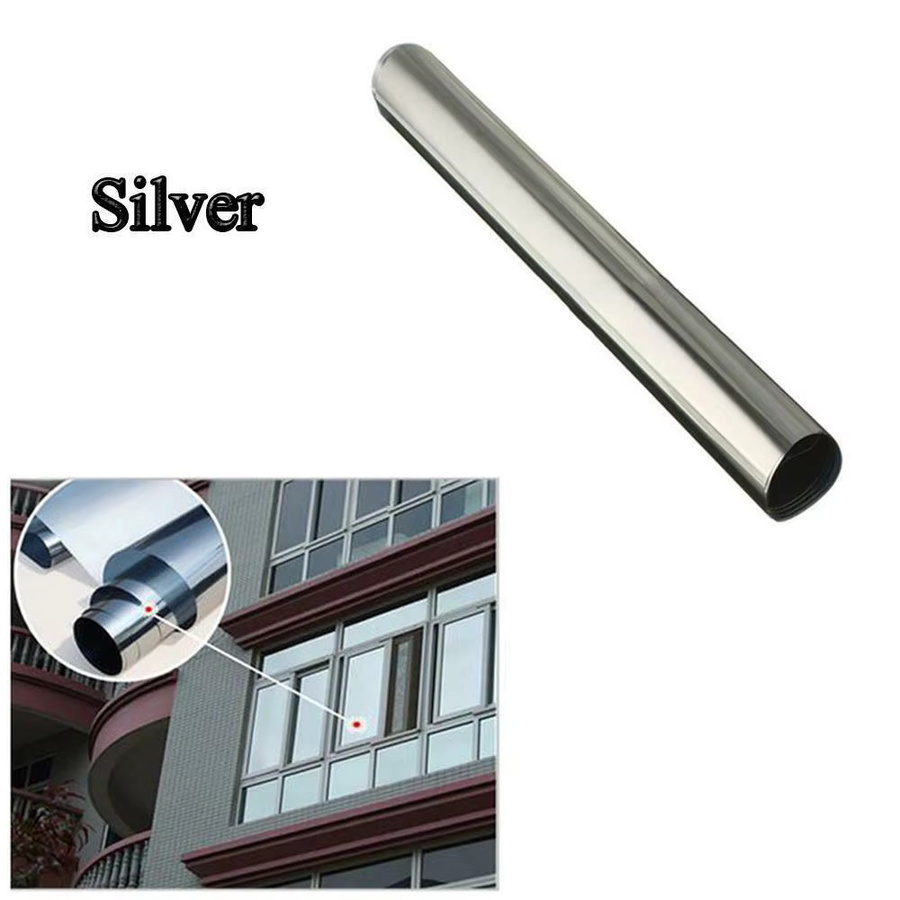 Dwersty Einweg-Sichtschutzfolie für Fenster, reflektierend und hitzeabweisend mit UV-Schutz, selbstklebend und ablösbar, Farben: Gold oder Silber, transparent - Bild 2