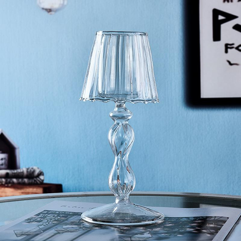 Household supplies MH Kerzenständer aus Glas im europäischen Stil, transparent und gestreift - Bild 1