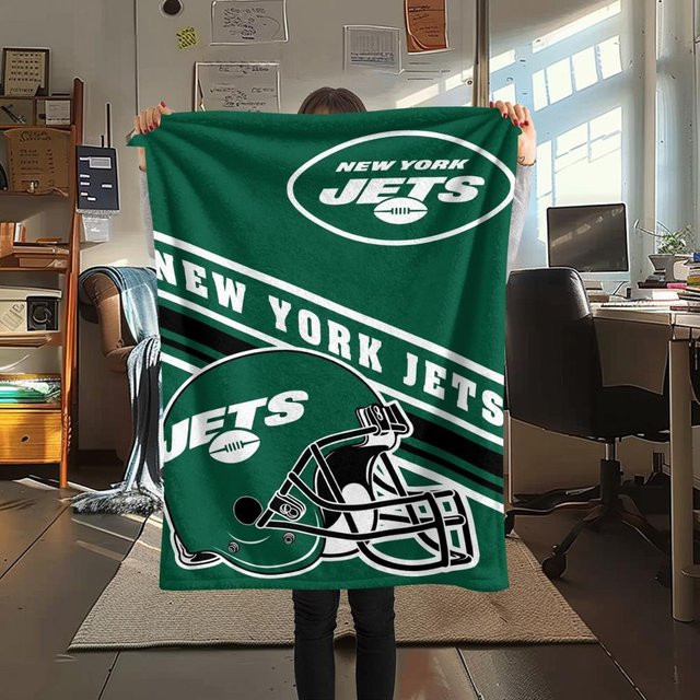 New York Jets Flanellndecke von Dear YuZong in Weiß und Grün, B/B: 80 x 120 cm - Bild 1