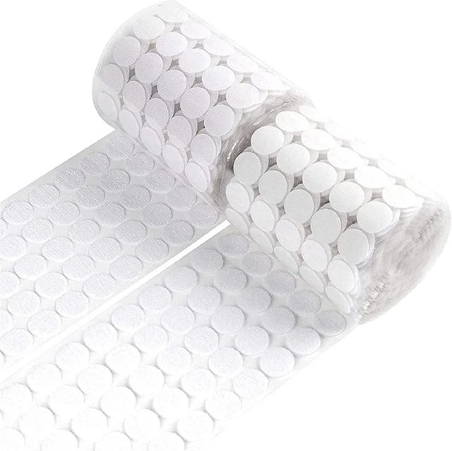 99 Paar selbstklebendes Klettverschlussband in Schwarz und Weiß, runde Klettpunkte mit starkem Kleber für Babys, Durchmesser: 10 mm - Bild 1