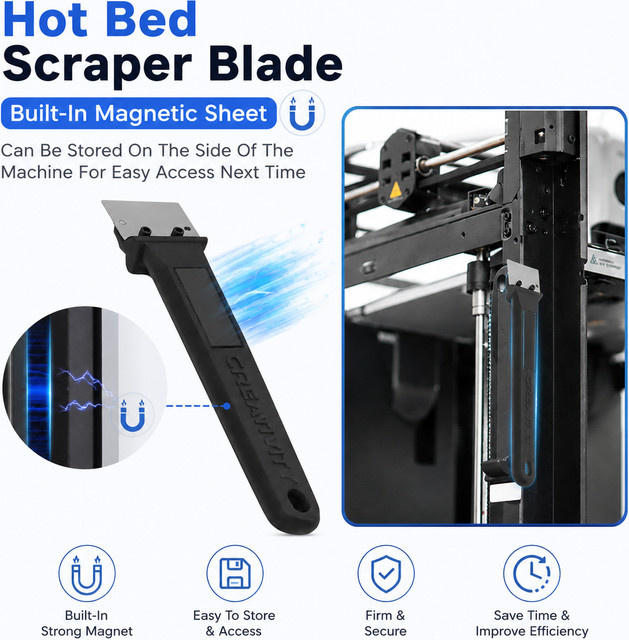 Bambu Lab Original 3D-Drucker Heizbett-Schaber für X1, P1 und A1 Serie in Schwarz - Bild 1