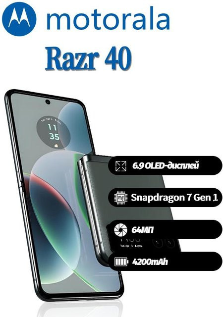 Motorola Moto Razr 40 Smartphone in Grün mit 128 GB Speicher und Nano-SIM+eSIM Unterstützung - Bild 1
