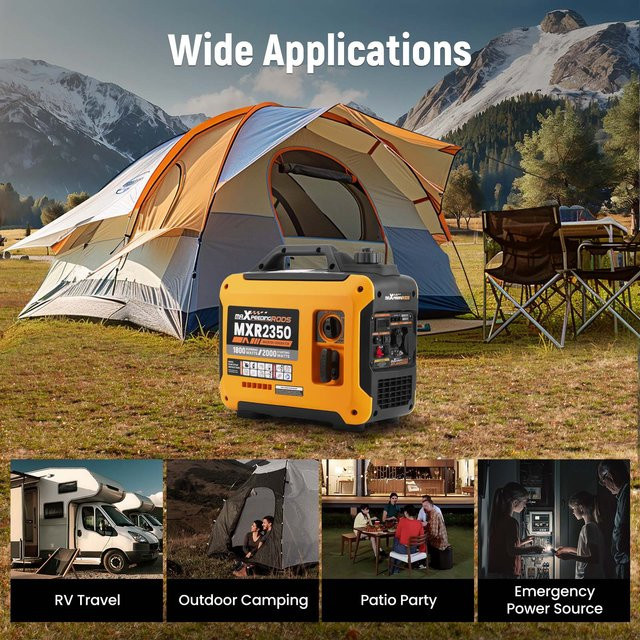 Maxpeedingrods Inverter-Generator 2kW 230V 4-Takt in Gelb für Camping und Wohnmobile - Bild 1