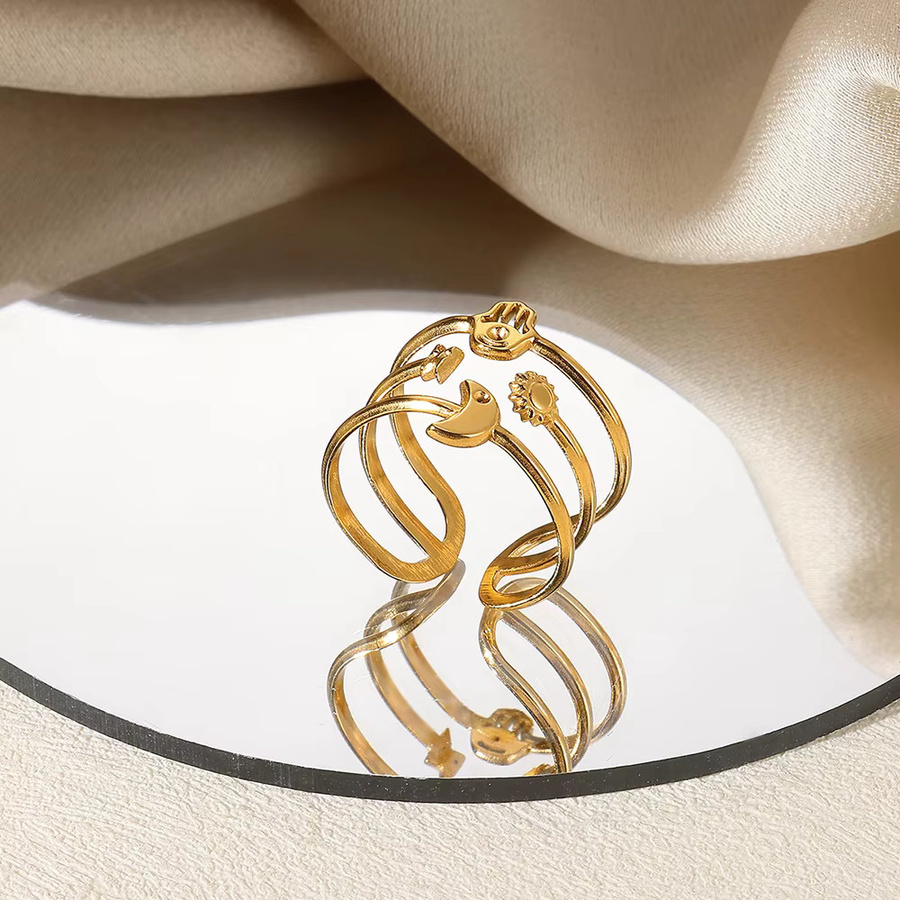 HPTOTMG Ringe Edelstahl, Gold, Damen, Minimalistisch - Bild 2