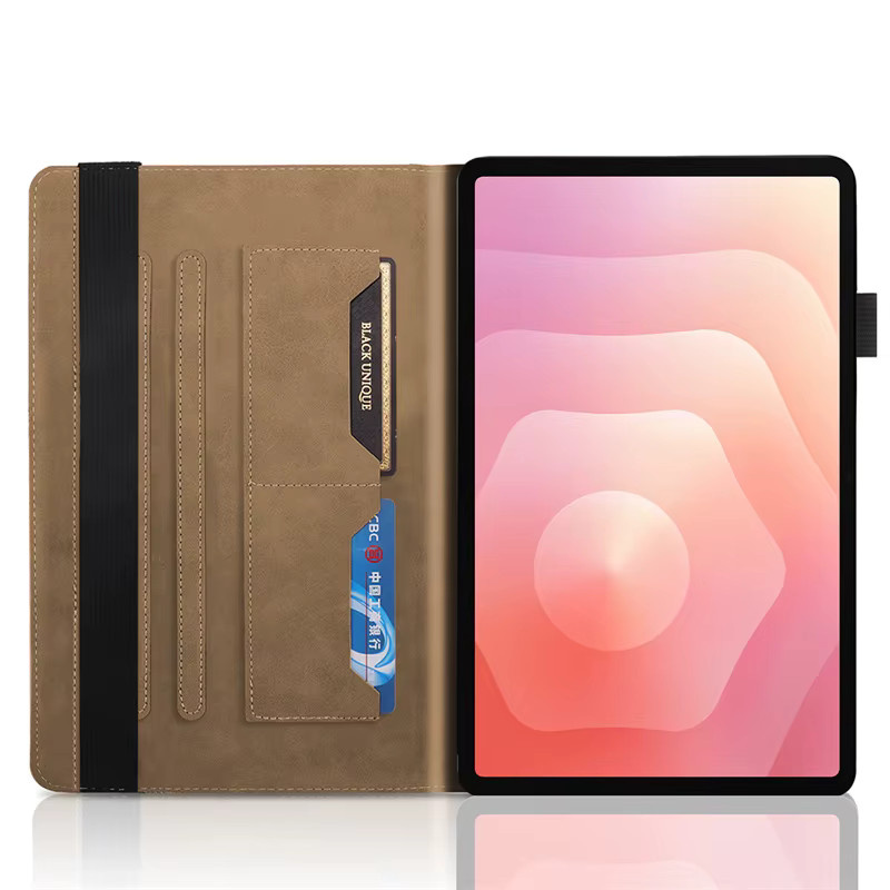 Samsung Galaxy Tab S11 Hülle mit geprägtem Baum-Design als Brieftaschen-Standhülle für 11 Zoll (2025) SM-X730 X736B in Braun und Rot - Bild 4