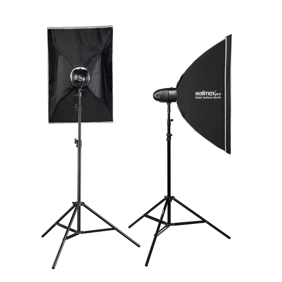 Walimex Pro Newcomer Studioblitz Set mit 300W Softbox und Lampenstativ in Schwarz - Bild 2