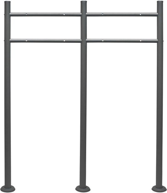 Wiltec Briefkasten Ständer 2-Fach in Anthrazit, B: 100 cm, H: 120 cm - Bild 1