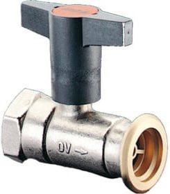 Oventrop Pumpenkugelhahn Optibal P DN 25, Rp 1 1/2 Zoll, PN 10, Messing vernickelt, Silber - Bild 1