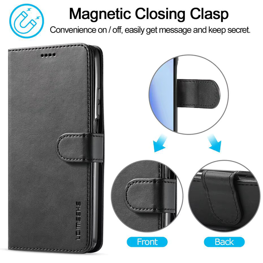 Xiaomi Flip Ledertasche mit Kartenfach und Magnetverschluss in Schwarz für Redmi Note 13 12 11s 10 Pro 13c 12c und Poco X5 C65 - Bild 3