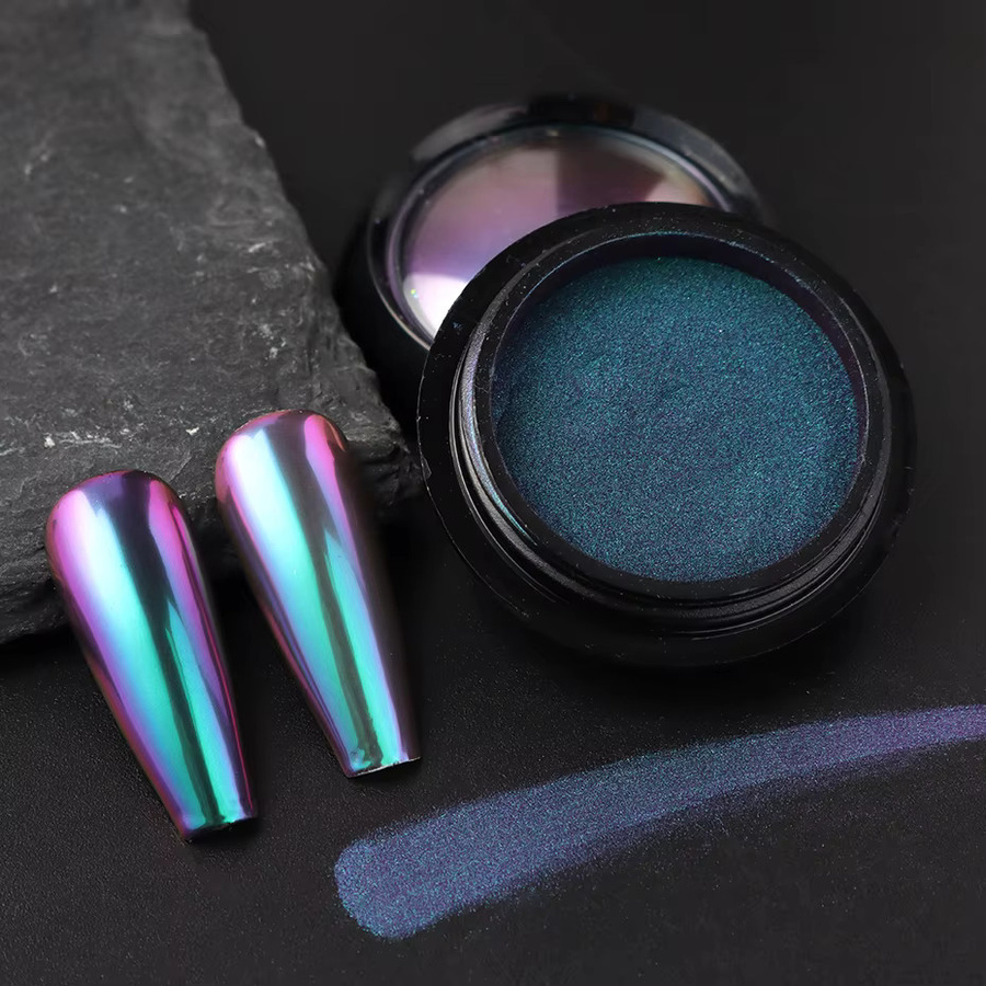 Full Beauty Nagelpuder Pigment, Lila-Blau, Metallic - Bild 4