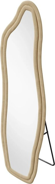 PXloue Ganzkörperspiegel mit Samtrahmen in Gold, unregelmäßige geschwungene Form, H: 160 cm, B: 50 cm - Bild 1