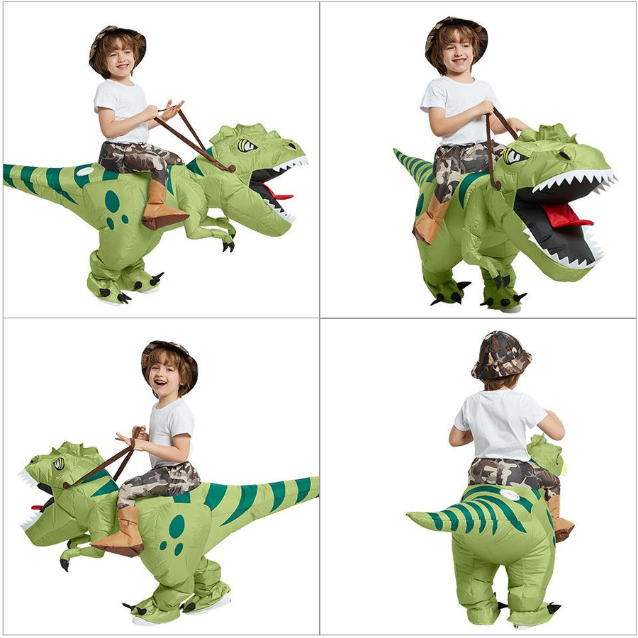 Aufblasbares Velociraptor Kostüm für Erwachsene Dinosaurier One Size - Bild 3