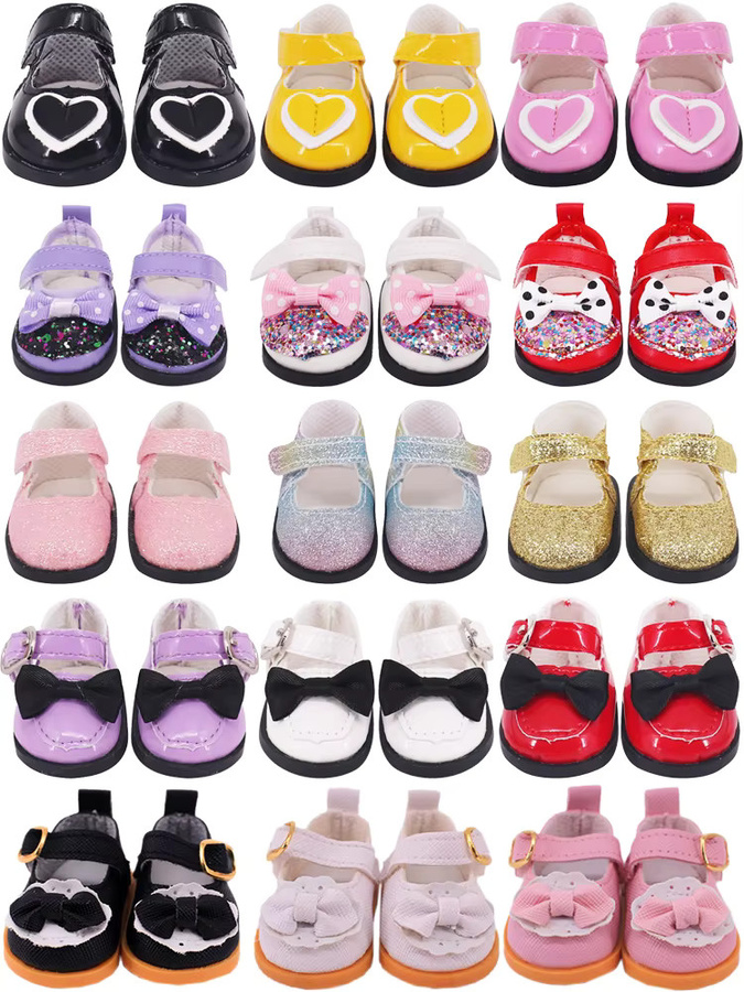 Paola Reina Puppen Schuhe, Zubehör, farbige Pailletten, süße Schleife - Bild 3