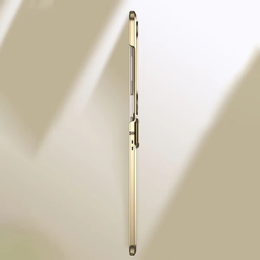 Transparente Galvanik Schutzhülle mit Scharnierschutz für Samsung Galaxy Z Flip 7 6 5 4 3 in Gold - Bild 2