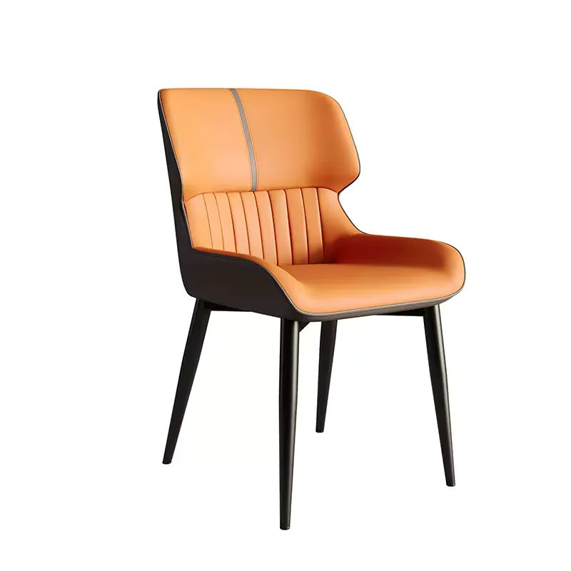 UVR Restaurantstuhl in Orange mit Rückenlehne aus Kunstleder und Metallgestell für Esszimmer, Küche oder Büro - Bild 3