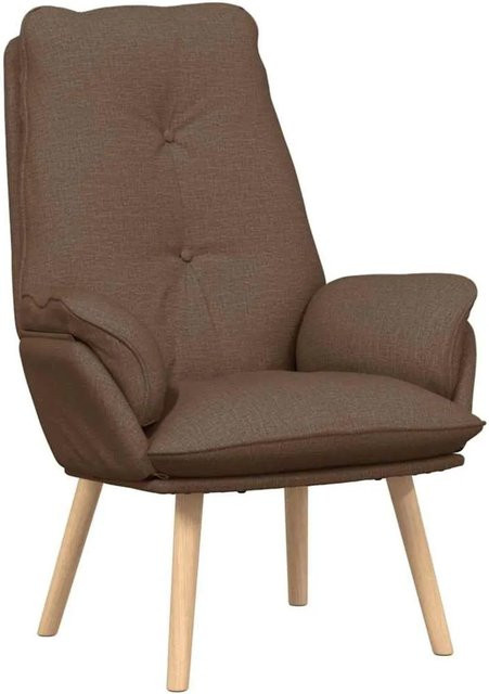vidaXL Relaxsessel Braun mit Stoffbezug und Metallrahmen, B/T/H: 69 x 74 x 93 cm - Bild 1