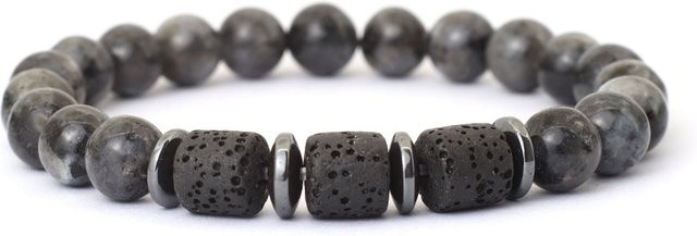 Armband, Naturstein, Perle, Herren, Schwarz - Bild 1