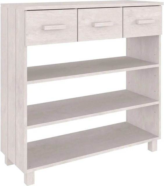 vidaXL Konsolentisch HAMAR aus Massivholz Kiefer in Weiß, B/T/H: 90 x 35 x 90 cm - Bild 1