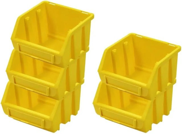 PROREGAL SuperSparSet 5x Sichtlagerboxen aus Polypropylen in Gelb, H x B x T: 7,5 x 11,6 x 11,2 cm - Bild 1