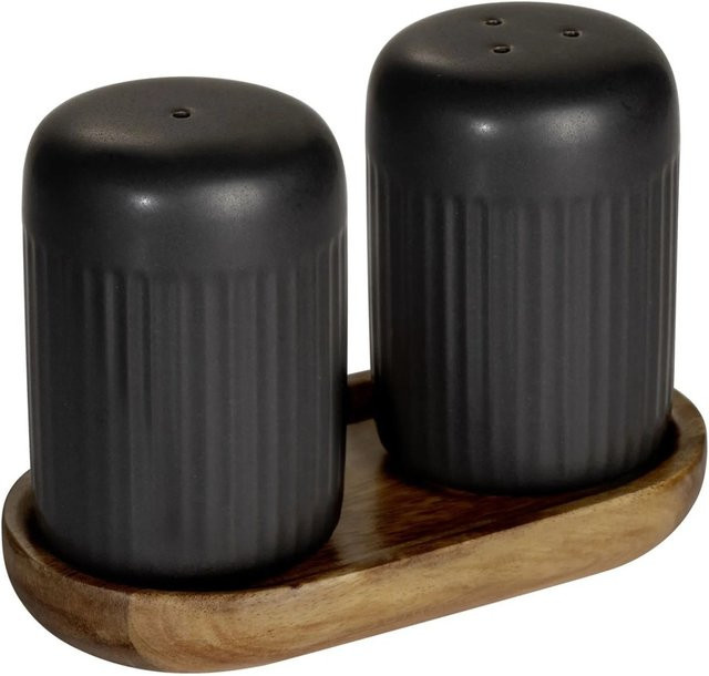 Schöner Wohnen Salz- und Pfefferstreuer Refia Schwarz 75 ml 2er Set - Bild 1