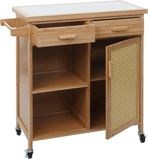 MCW Servierwagen K11 aus Bambus mit Schublade und Rollen, Braun, B/T/H: 84 x 36 x 85 cm - Bild 1