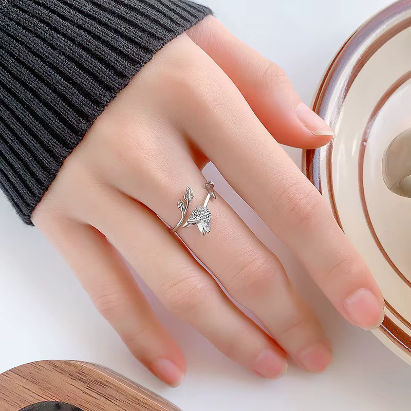 GaGa-Duck Ring, 925 Silber, Diamant, Zirkonia, Blume - Bild 2