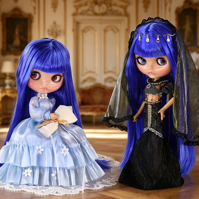 ICY DBS Blyth Puppe BJD Gelenk-Körper-Set, blaue Haare, 1/6 Maßstab - Bild 1