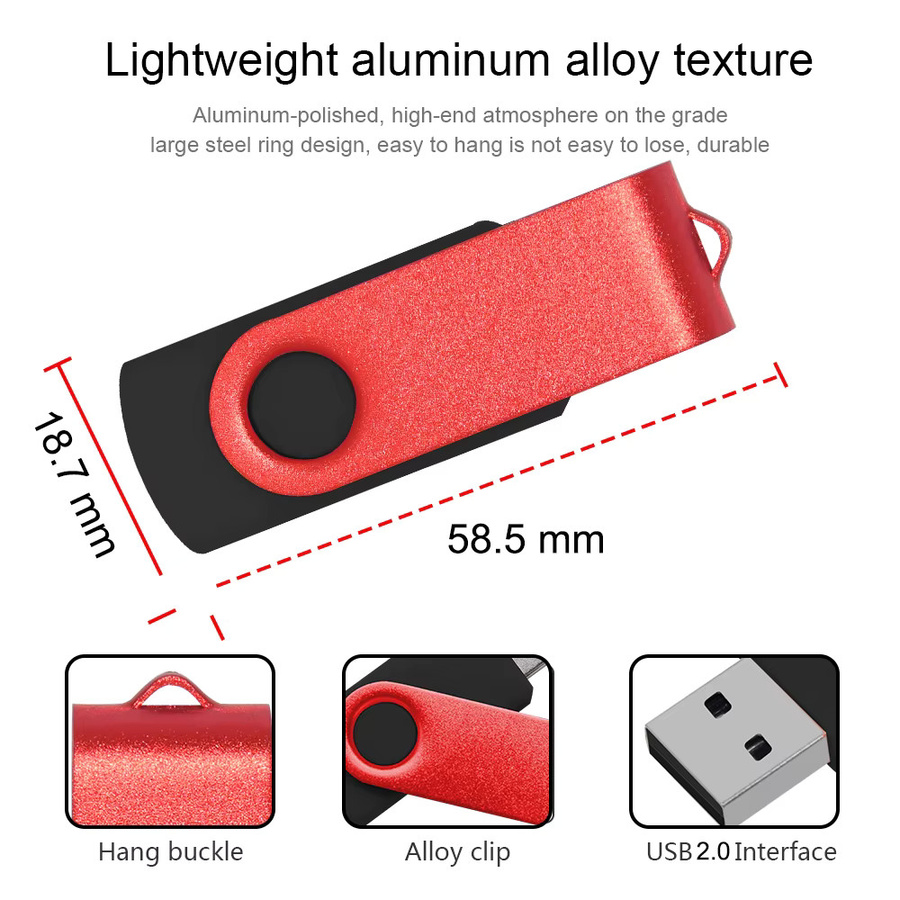 Fivestarsbuy USB 2.0 Flash-Laufwerk Speicherstick in Rot für Smartphone und PC - Bild 4