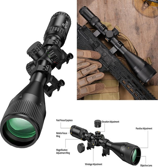 CVLIFE Zielfernrohr 6-18x50 AO in Schwarz mit Parallaxenkorrektur und Fadenkreuz-Optik, 30mm Tubus für Picatinny-Schienen zur Jagd - Bild 1