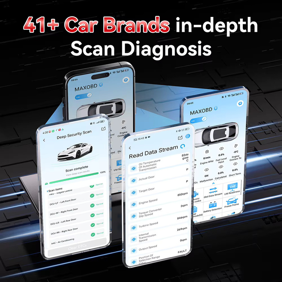 KONNWEI MAXOBD OBD2 Vollsystem-Fehlerdiagnosegerät mit Bluetooth und Tiefenscan in Schwarz - Bild 4