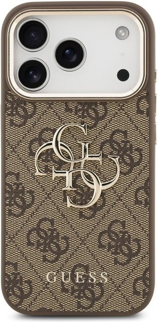 Guess 4G Big 4G Classic Logo Smartphone Hülle kompatibel mit iPhone 18 Pro und iPhone 17 Pro in Braun - Bild 1