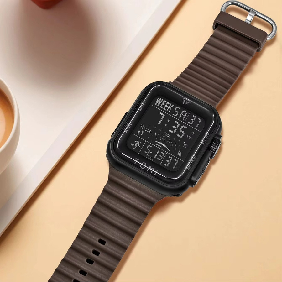 TOMI Smartwatch Herren, 1,86 Zoll AMOLED, Schwarz, Silikon - Bild 4
