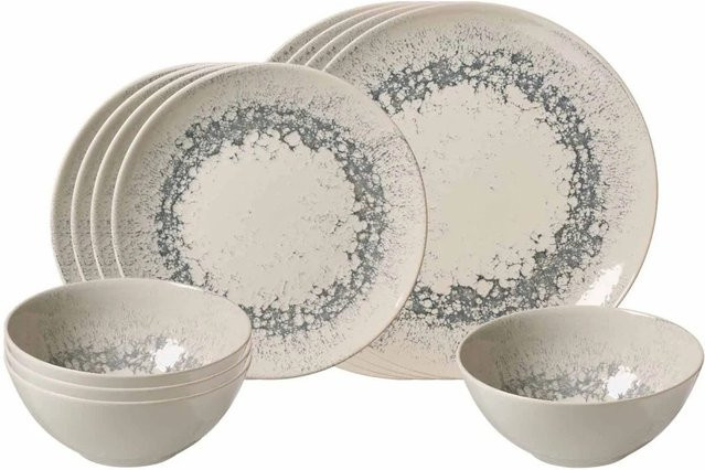 Ritzenhoff & Breker Cecina Basic Dinner-Set 12-teilig aus Keramik in Graphitgrau - Bild 1