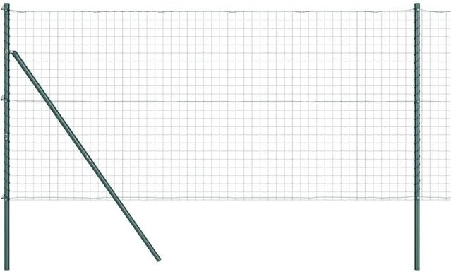 vidaXL Eurozaun mit Pfosten in Grün aus Stahl und PVC, Höhe: 1 m, Länge: 25 m - Bild 1