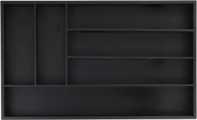 Relaxdays Besteckkasten aus Bambus in Schwarz mit 6 Fächern, B/T/H: 46 x 28 x 5 cm - Bild 1