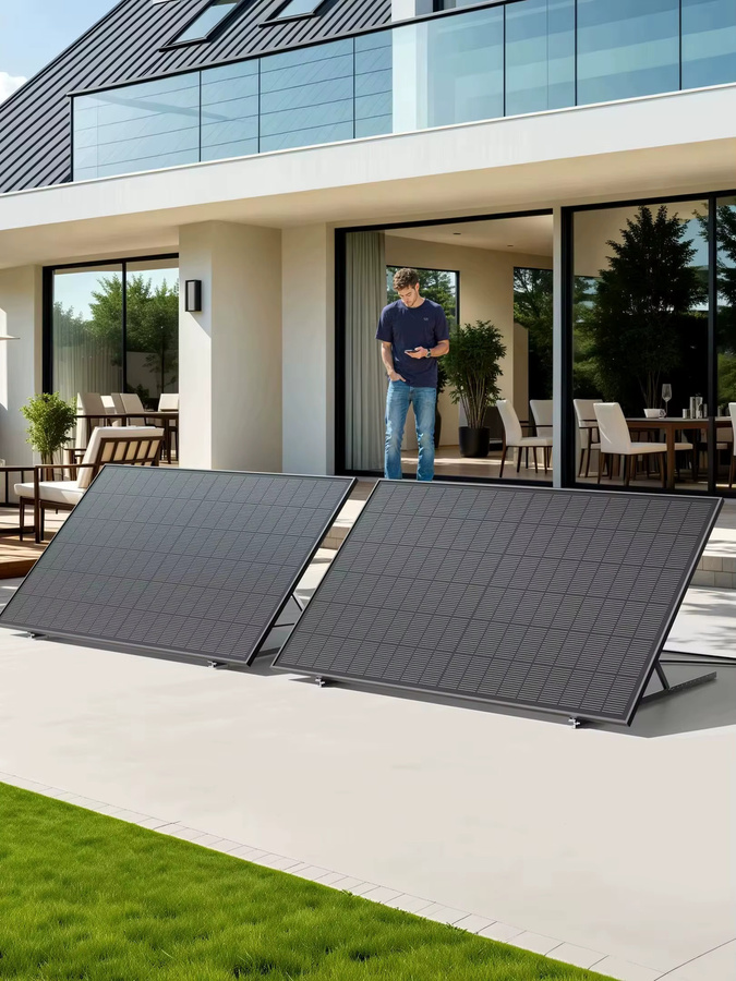 ALLDREI Bifaziales Solarmodul in Schwarz für Balkonkraftwerke - Bild 2