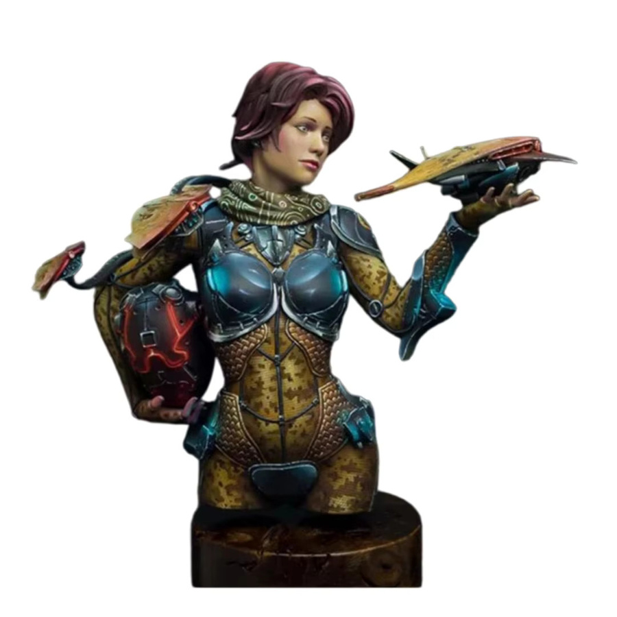 CLEAN SPACE Futuristische Kriegerin, Resin-Soldatenmodell, Halbfigur, Bausatz - Bild 2