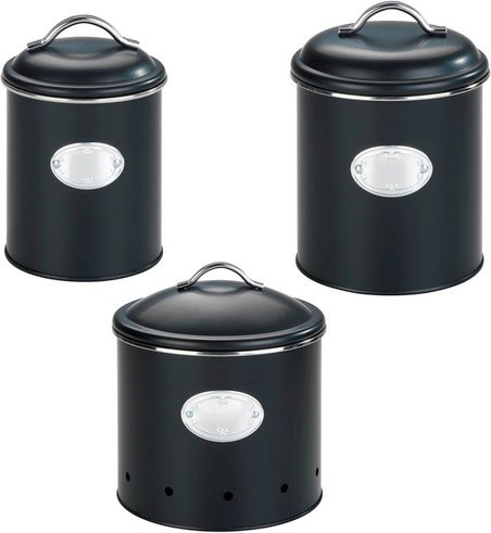 WENKO Aufbewahrungsdose aus Metall in Schwarz und Silber - Bild 1