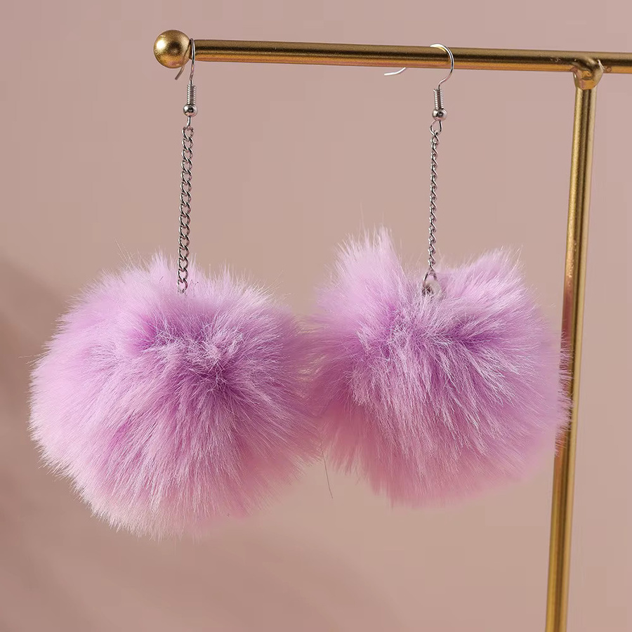 Gritavo Ohrringe, Plüsch-Pom-Pom, Bunt, Damen - Bild 1