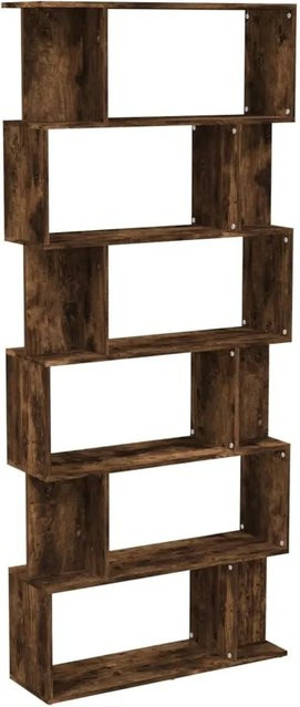 vidaXL Bücherregal und Raumteiler aus Holzwerkstoff in Räuchereiche, Braun, B/T/H: 80 x 24 x 192 cm - Bild 1