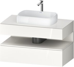 Duravit Waschtischunterschrank Qatego in Weiß Hochglanz mit 1 Schublade, B/T/H: 100 x 55 x 60 cm - Bild 1