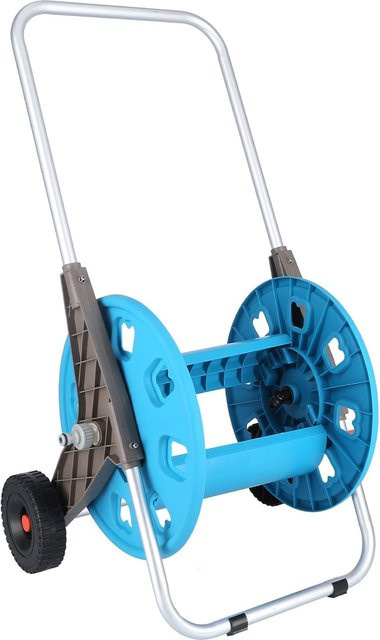 Aimo Gartenschlauchwagen G1/2 Tragbar und Einziehbar für 80m Schlauch in Blau - Bild 1