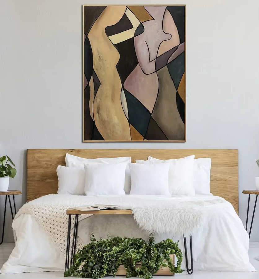 Abstraktes expressionistisches Leinwandgemälde von Potdemiel in Mehrfarbig, modernes handgemaltes Wandkunstwerk für dein Zuhause - Bild 2